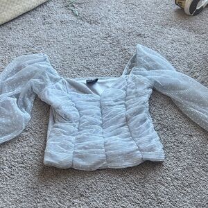 Elegant Sheer White Women's Top